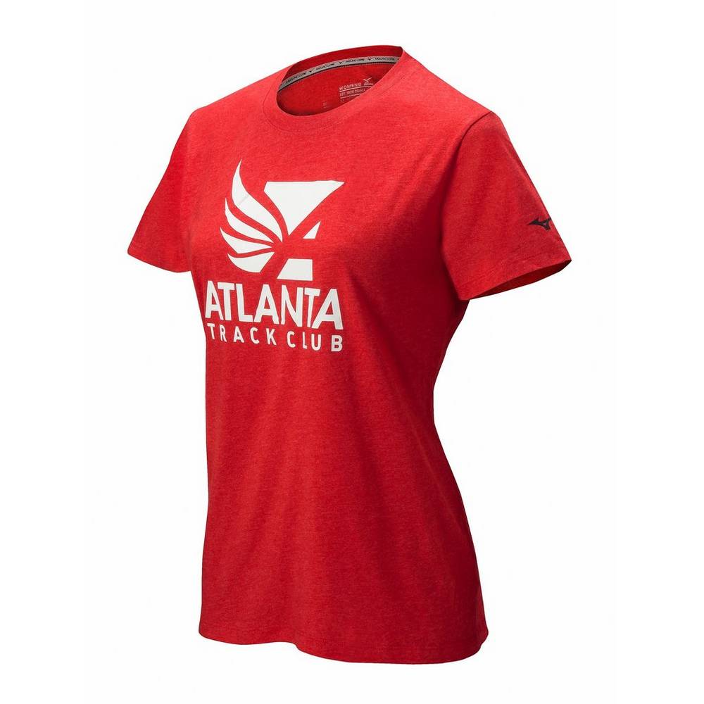 Womens Mizuno Atlanta Track Club Sport Running T-Shirts Red Philippines (LJDKEH089)